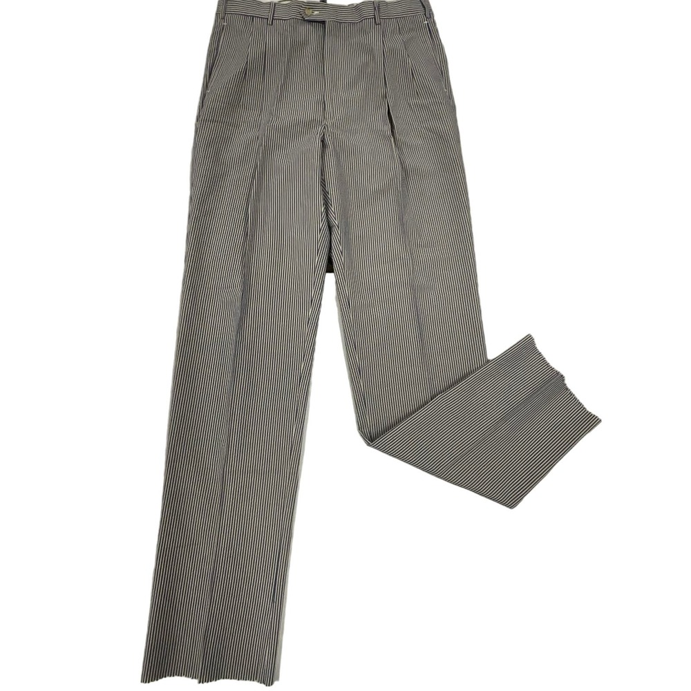 NWT Mens Jose A Bank Winsor Size 38 Length not Hemmed Seersuckers Pants Slacks